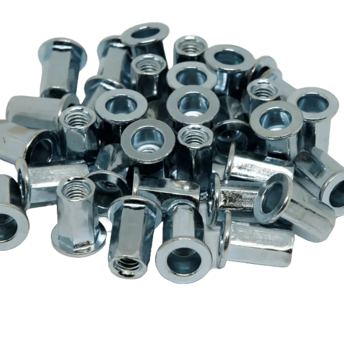 [LF-FHB-M4] Large Flange, Full Hex Body Rivnut (Steel) (M4 Grip Range 0.5mm-2.0mm)