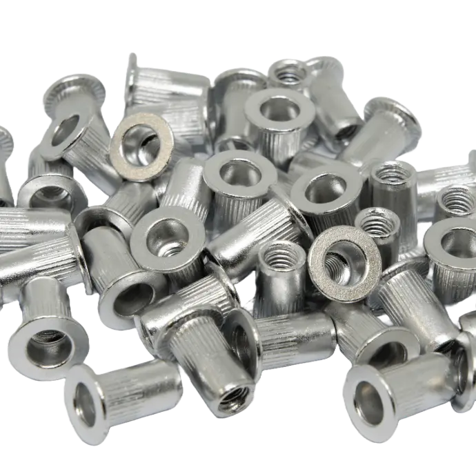 [PT-LF-KB-M4-AL] Large Flange, Round Body (Knurl) Rivnut (Aluminium) (M4 Grip Range 0.5mm-2.0mm)