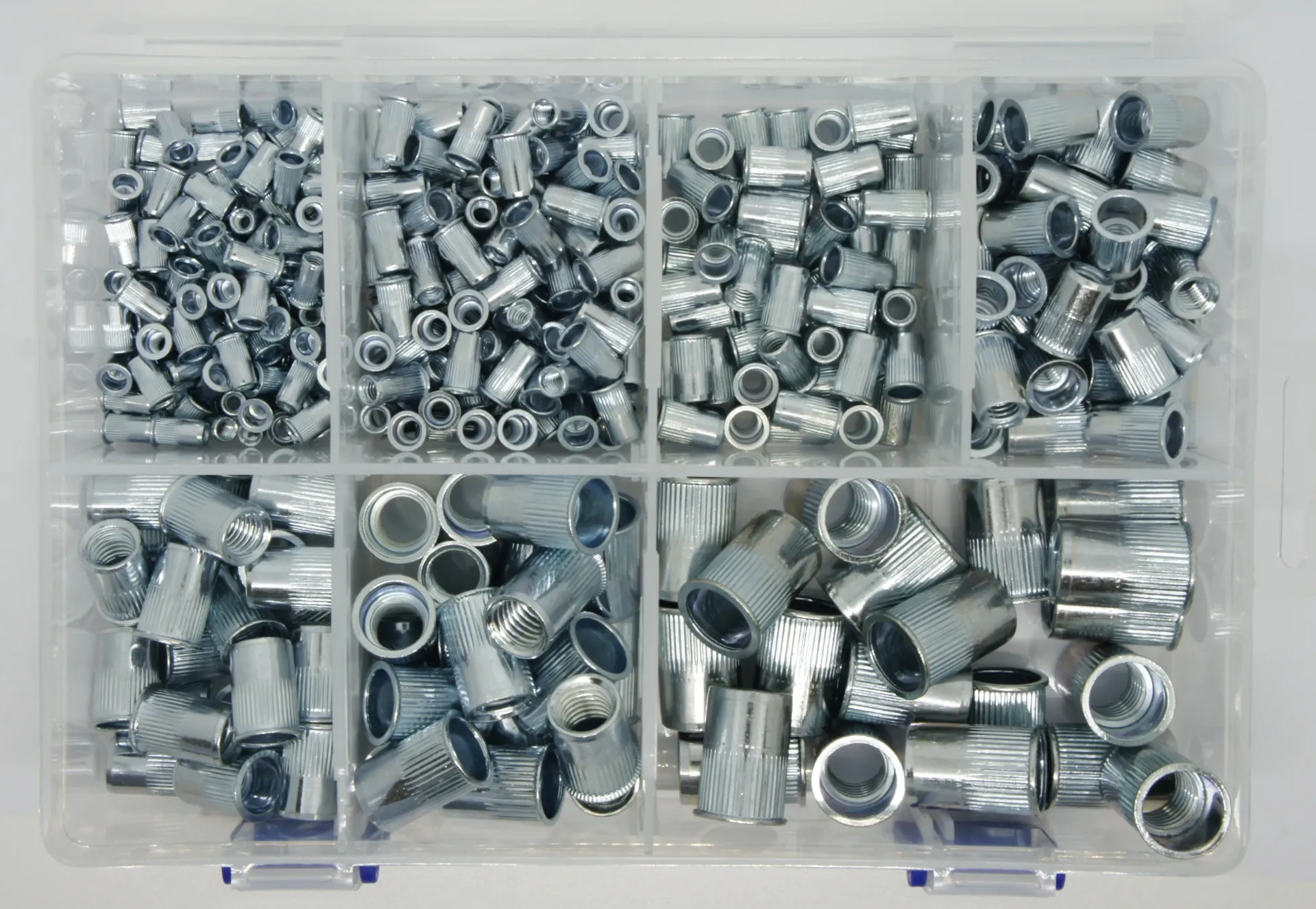 400 Piece Reduced Head, Knurled Body, Long Grip Rivnut Kit