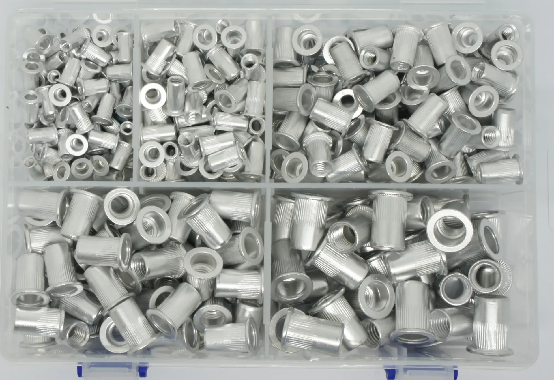 [PT-KIT-LF-KB-AL] 390 Piece Large Flange, Knurled Body, Aluminium Rivnut Kit