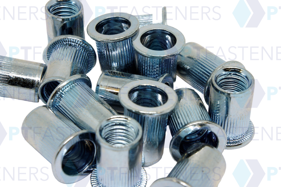 Rivnut / Steel / Large Flange / Round Body (Knurl) / M10 (100 pcs)