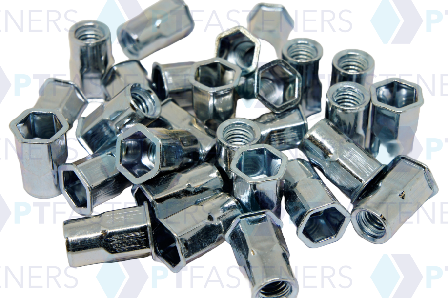 Rivnut / Steel / Reduced Head / Half Hex Body / M6 (100 pcs)