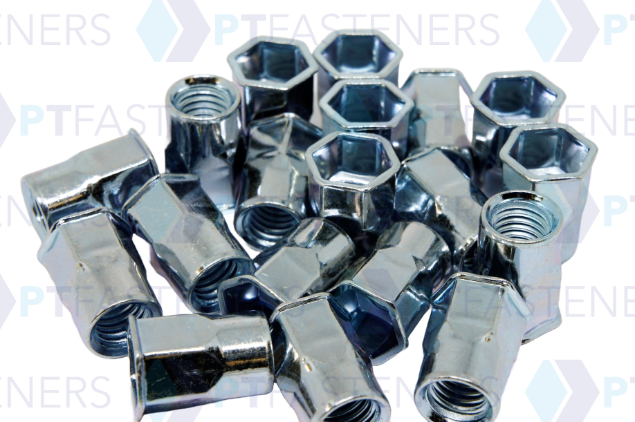 Rivnut / Steel / Reduced Head / Half Hex Body / M8 (100 pcs)