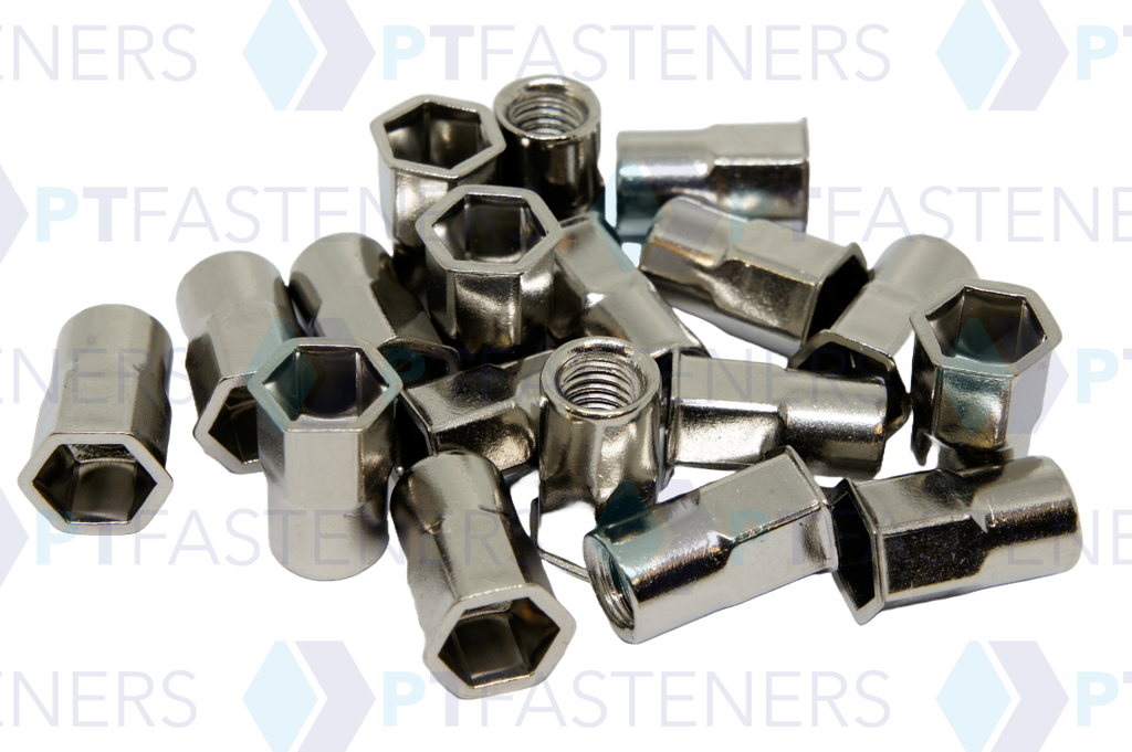 Rivnut / Stainless Steel / Reduced Head / Half Hex Body / M6 (100 pcs)