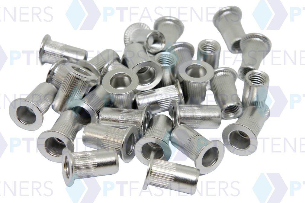 Rivnut / Aluminium / Large Flange / Round Body (Knurl) / M5 (100 pcs)