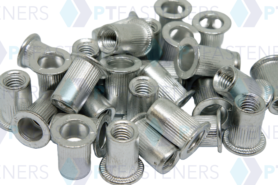 Rivnut / Aluminium / Large Flange / Round Body (Knurl) / M6 (100 pcs)