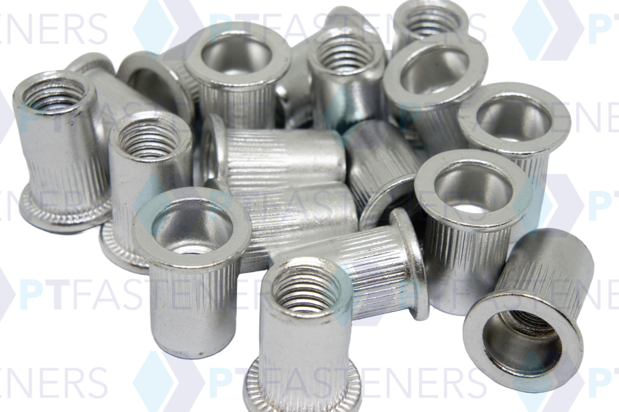 Rivnut / Aluminium / Large Flange / Round Body (Knurl) / M8 (100 pcs)