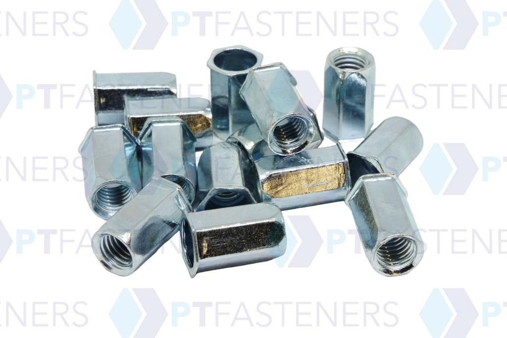 Rivnut / Steel / Reduced Head / Full Hex Body / M10-Long (100 pcs)